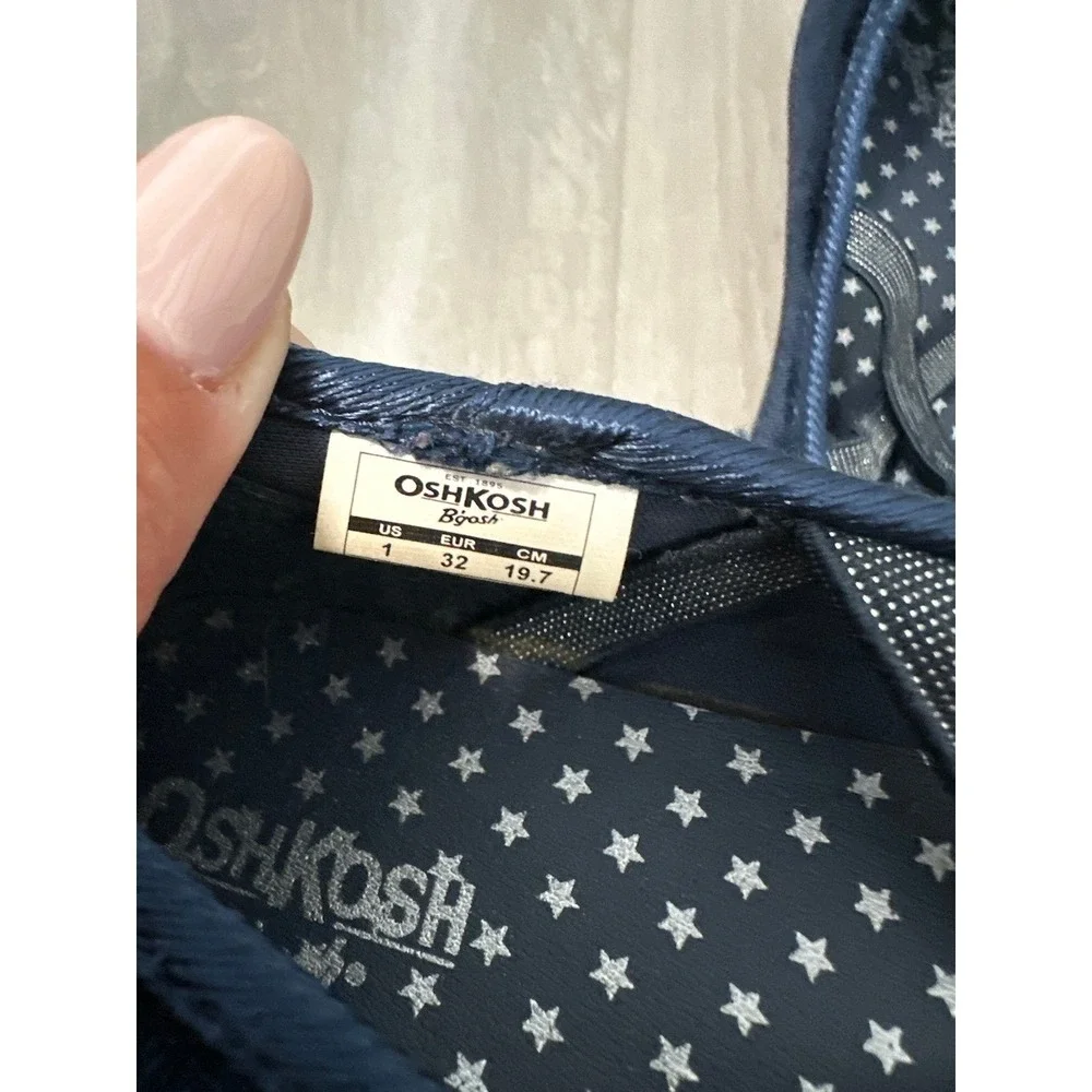 OshKosh B'gosh Kids Girls Navy Blue Velvet Ballet Flats Shoes Size 1